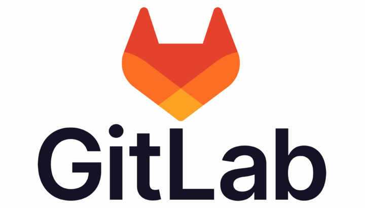 Logo GitLab : renard stylisé orange et rouge au-dessus du texte "GitLab" en noir