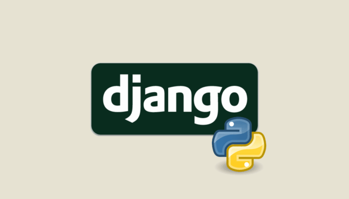 Logo Django avec icône Python en dessous, fond beige