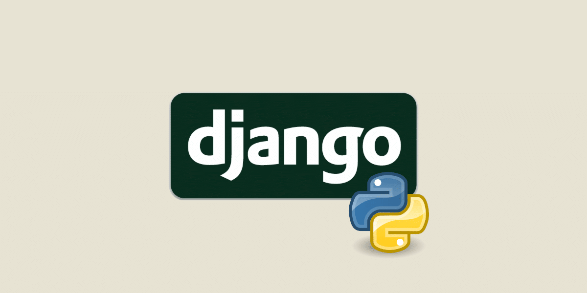 Logo Django avec icône Python en dessous, fond beige