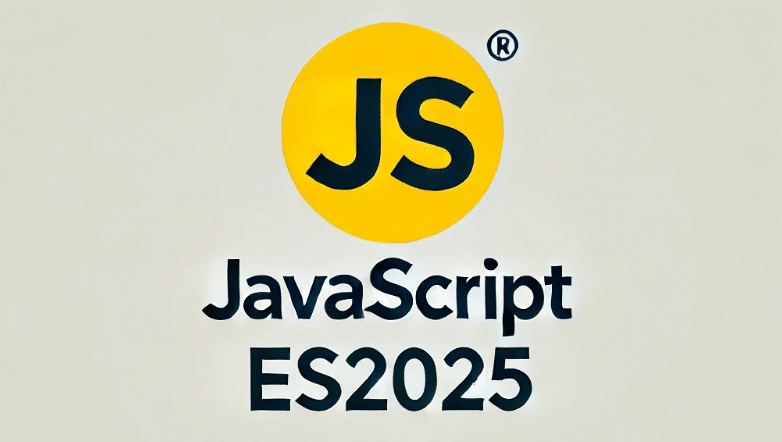 Logo JS jaune avec texte "JavaScript ES2025"