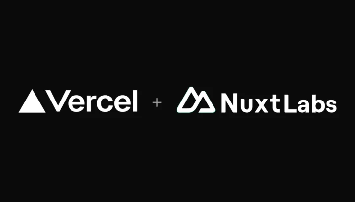 Logos "Vercel" et "NuxtLabs" côte à côte sur fond noir