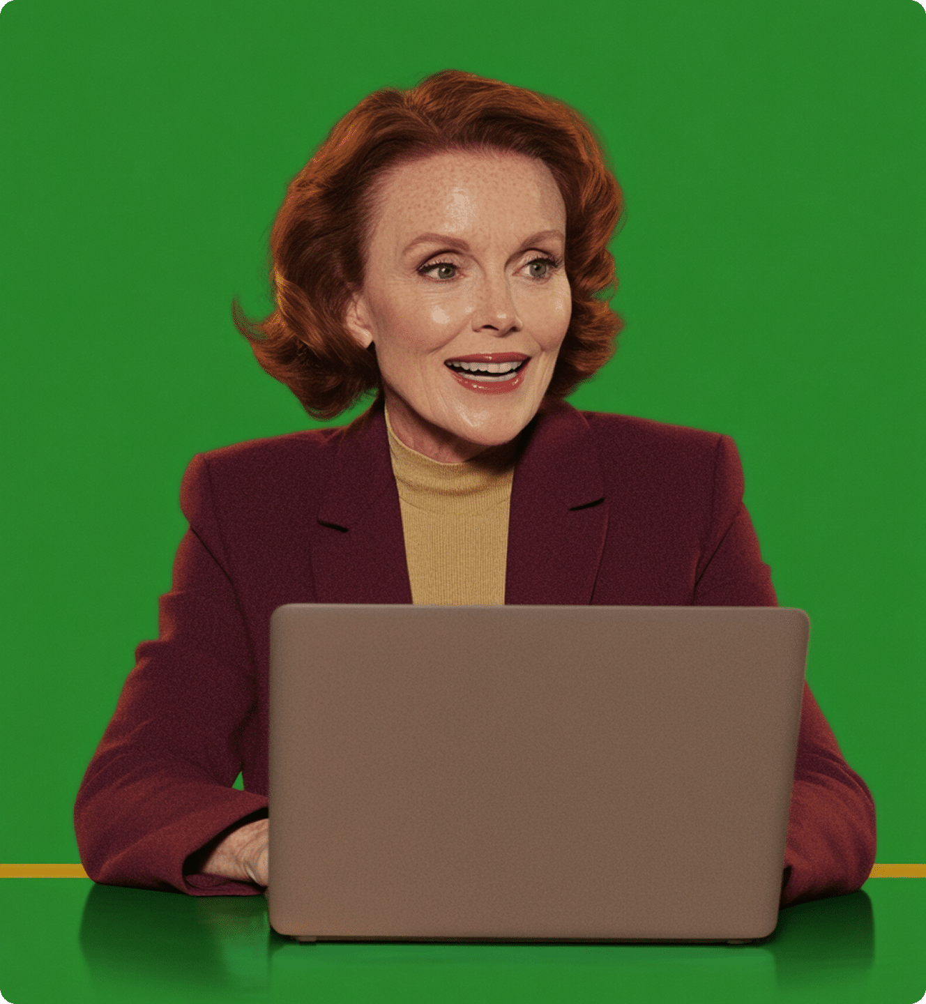 Portrait éditorial souriant, illustration des assistants métier internes IA Mink