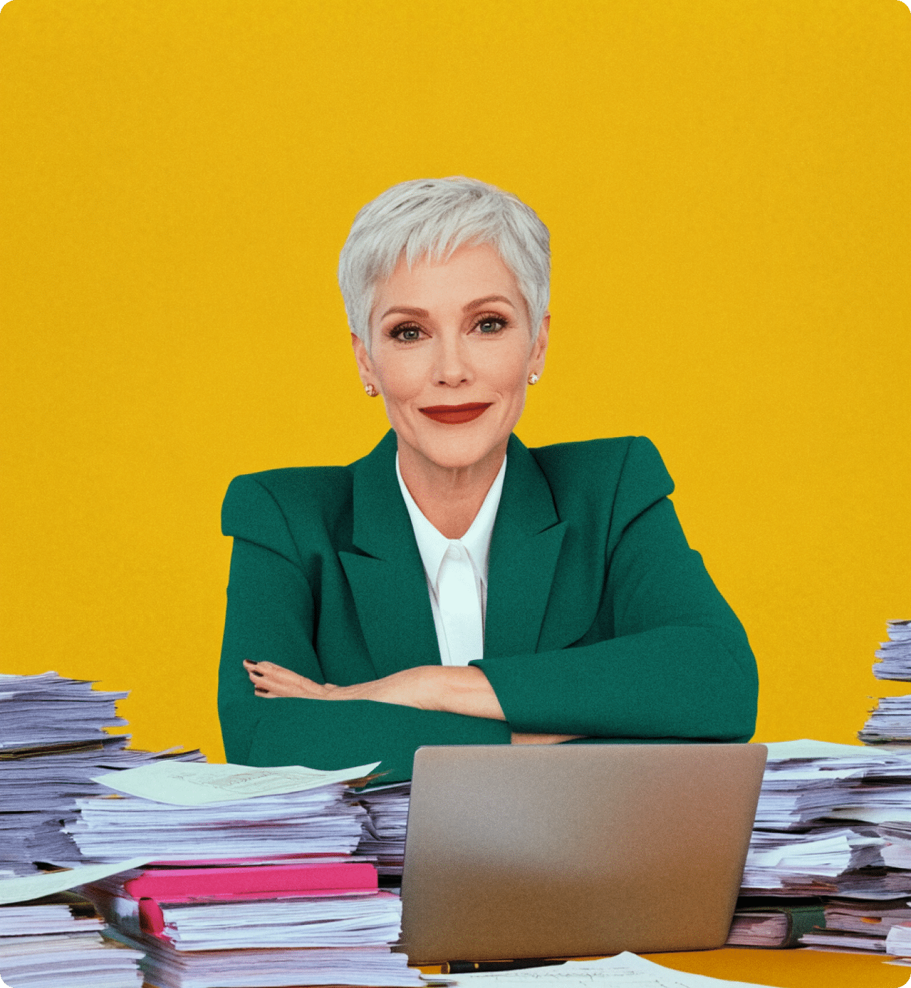 Portrait éditorial confiant, illustration des agents IA de traitement documentaire Mink