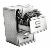 Icône armoire à archives avec tiroir ouvert