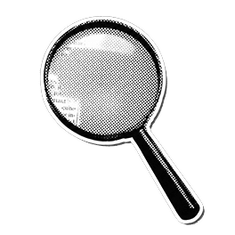 Loupe simple, manche et verre grossissant