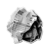 Icône papier froissé de type facture