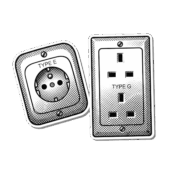 Icône prises électriques types E et G