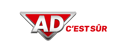 Logo texte "AD C'est Sûr", en couleur